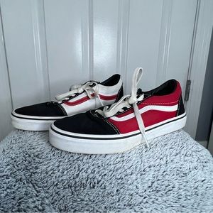 Vans sneakers - black, red and white size 6
